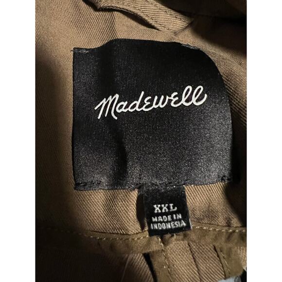 NWT Madewell Women's Belted Trench Coat in Drapey Twill Dark Olive Size XXL - Picture 15 of 16